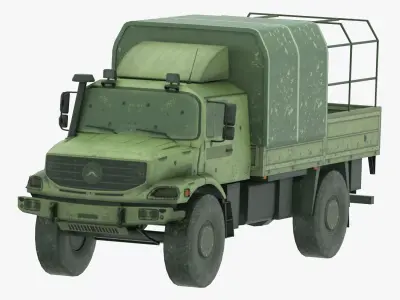 Military Cargo Truck Vehicle Army Game Ready Low-poly 3D model