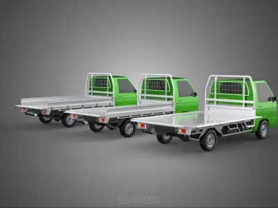 COLLECTION BAKKIE UTE 3 WAY WIDE DECK DROP SIDE BED PICKUP TRUCK 3D model