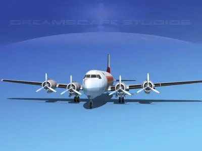 Douglas DC-4 Western Airlines 3D model