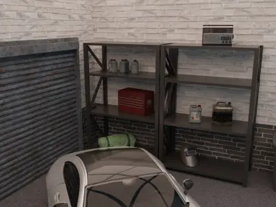 Car Garage with Tools 3D model
