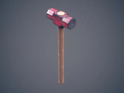 Worn Sledgehammer Low-poly 3D model