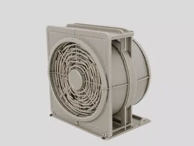 Industrial Factory Ventilation Fan Stand for 3D print 3D model