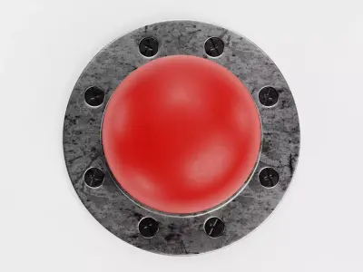 Emergency Button V6 - Industrial Mushroom Push Switch Control 3D model