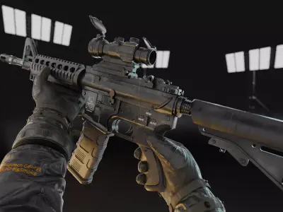 M4 assault rifle Low-poly 3D model get