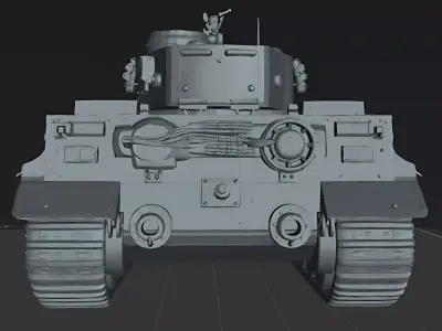 Tank Tiger I Heavy Tank WWII  German Military Vehicle STL  3D print model