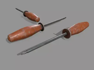 screwdriver Low-poly 3D model 35