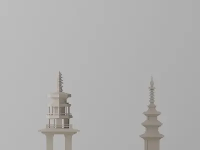 Gyeongju Bulguksa Stone Pagoda Dabotap  Seokgatap Korea Low-poly 3D model