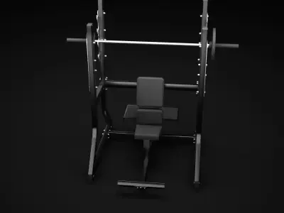 Military weight bench 3D model