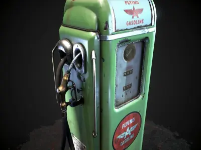 Gas pump national gasoline A62 Low-poly 3D model