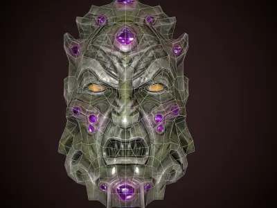 Demon head Low-poly 3D model