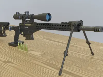 Sabatti ST 18 Sniper Rifle Low-poly 3D model