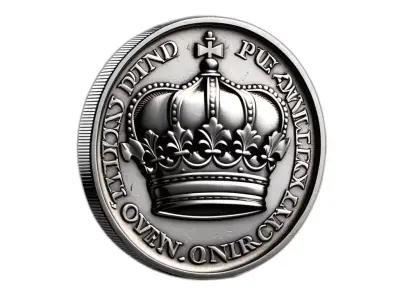 Detailed Royal Crown Silver Coin Low-poly 3D model