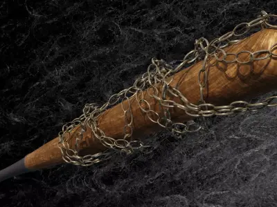 POST APOCALYPTIC MELEE WEAPON CHAINED BAT Low-poly 3D model