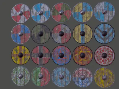 Viking Shield Kit Low-poly 3D model