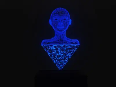 Sci-fi human scan projection Low-poly 3D model