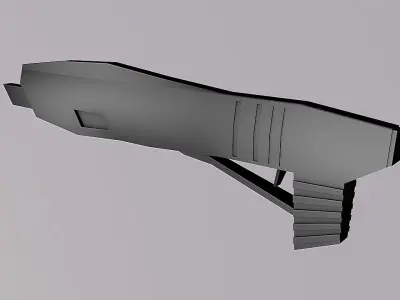 LOW POLY 3D GUN 4 Different Versions Low-poly 3D model