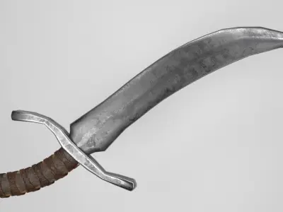 Dagger sword Low-poly 3D model 19