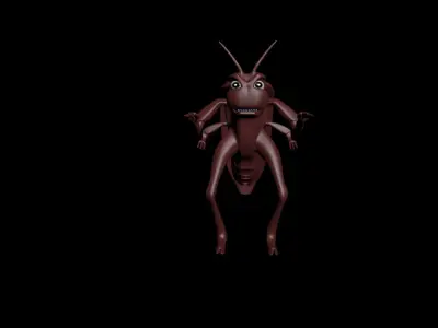 Insect cartoon Character Low-poly 3D model