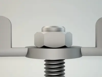 3d Bolt and Nut model 002 Original Sizes Clear Model 3D print  3D print model