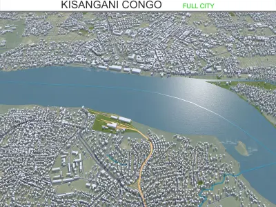 Kisangani Congo 30km Low-poly 3D model