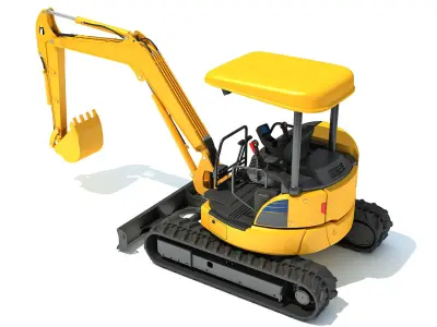 Mini Small Tracked Excavator 3D model by 3D-Horse