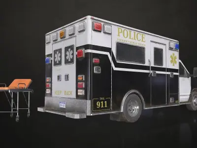 Ambulance Type 3 - V5 Low-poly 3D model
