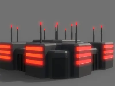 PBR Sci-Fi Building A20 Low-poly 3D model