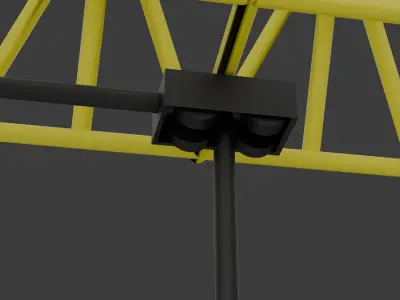 Realistic Tower Crane 3D Model with Detailed Components Free 3D model