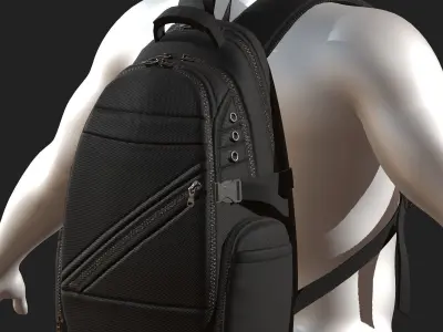Backpack Camping Generic military human bag storqge baggage  Low-poly 3D model