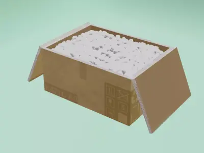 Delivery box cardboard Low-poly 3D model