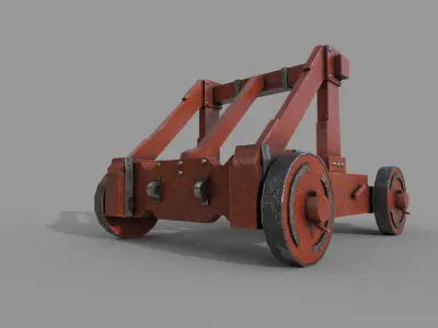 Medieval Catapult  Low-poly 3D model