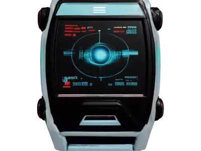 SciFi Wrist Communicator Cracked Holographic 3D model