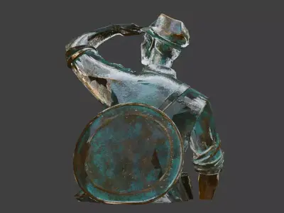 Military sculpture warrior military battle war hero soldier 3D print model 6