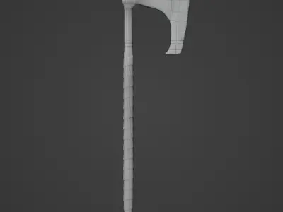 Stylized Weapon Axe lowpoly PBR model ready game Free low-poly 3D model