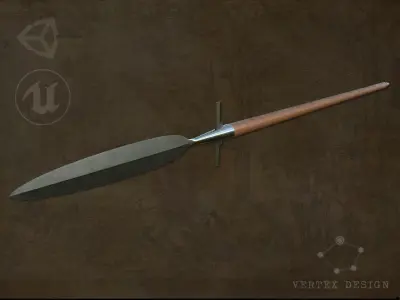 Medieval Winged Spear Low-poly 3D model purchase