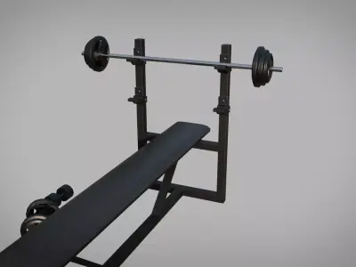 Gym lifting bench Low-poly 3D model