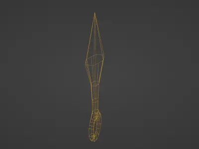 Kunai knife Low-poly 3D model