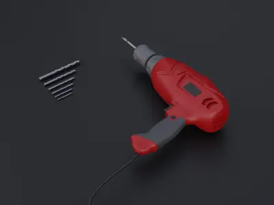 Drill machine Low-poly 3D model buy