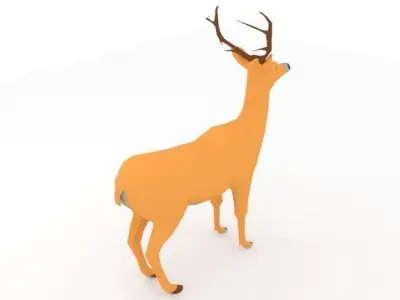 Deer Animal Low Poly Low-poly 3D model