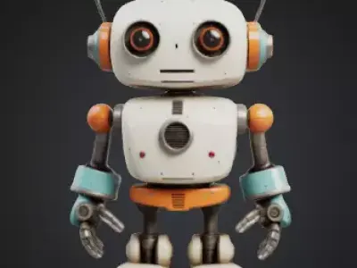 Retro robot 3D model purchase
