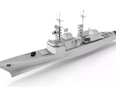 Spruance class destroyer ship 3D model