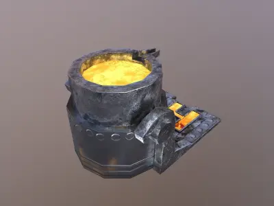 Mine Cauldron Low-poly 3D model