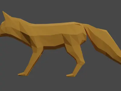 Low poly fox wolf Free 3D model