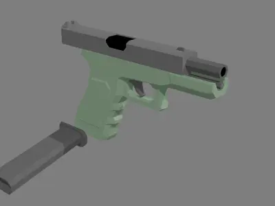 Low poly Glock 17 3D model