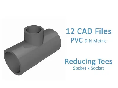 PVC Reducing Tees - Socket Ends Free 3D model
