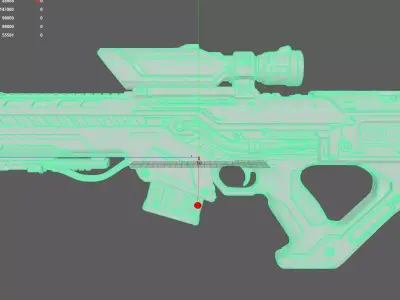 Futuristic Blue Gun 3D model