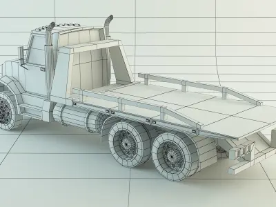 Low Poly Tow Truck 3D model