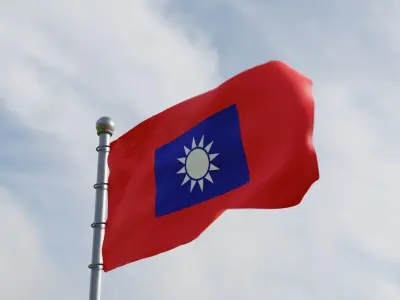Animated Taiwan Flags  3D model
