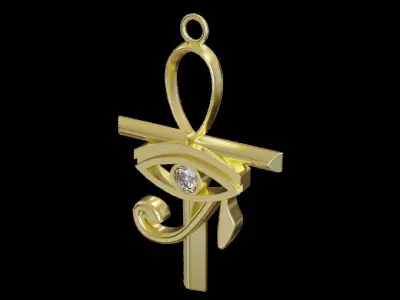 Ankh with Eye of Horus Pendant 3D print model