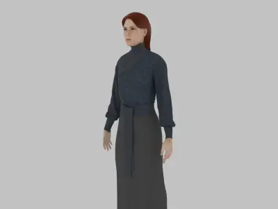 woman in asian clothes Low-poly 3D model purchase